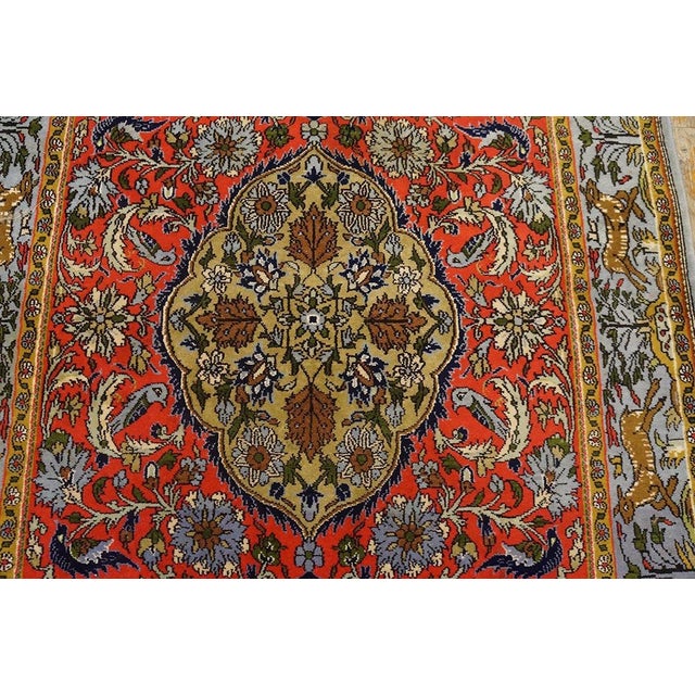 Mid 20th Century 1950s Red Medallion Vintage Persian Tabriz Rug 3'4" X 5'6" Wool Handknotted Carpet For Sale - Image 5 of 8