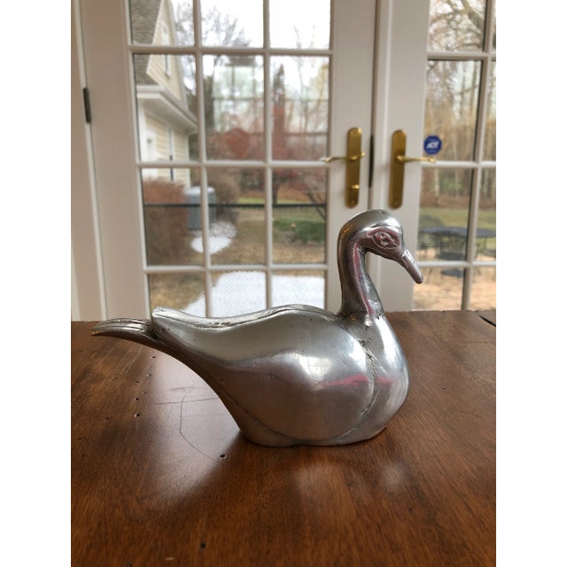 Late 20th Century Vintage Silver Swan Figurine For Sale - Image 5 of 5