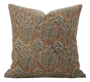 Fabdivine Boho Floral Thick Linen Cushion Cover 24x24 Inch Vishal Pushp