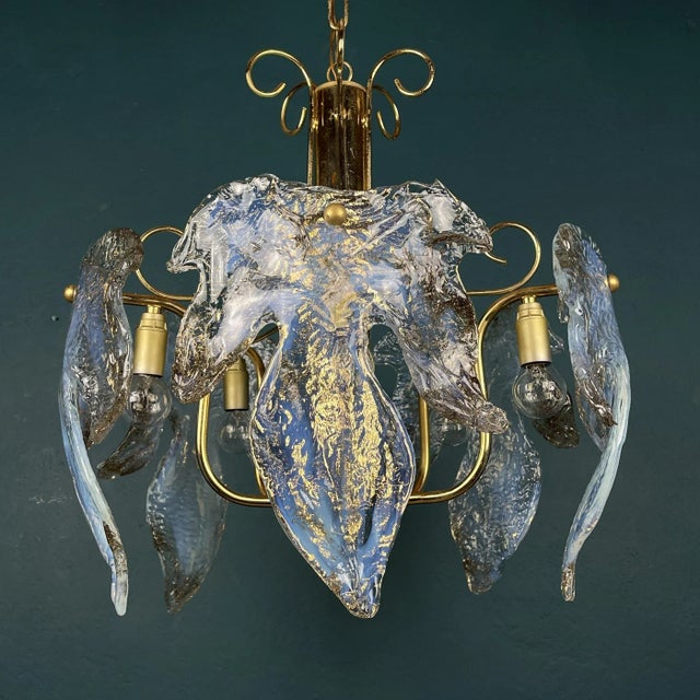 Murano Ice Glass Ceiling Light, Italy, 1970s For Sale - Image 13 of 13
