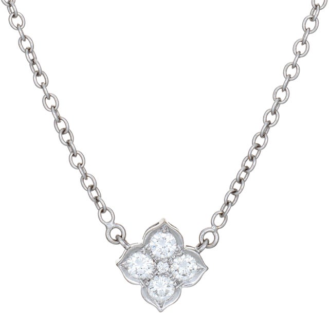 1990s Cartier Hindu Diamond Necklace 18k White Gold 1999 Receipt 16" Signed Jewelry For Sale