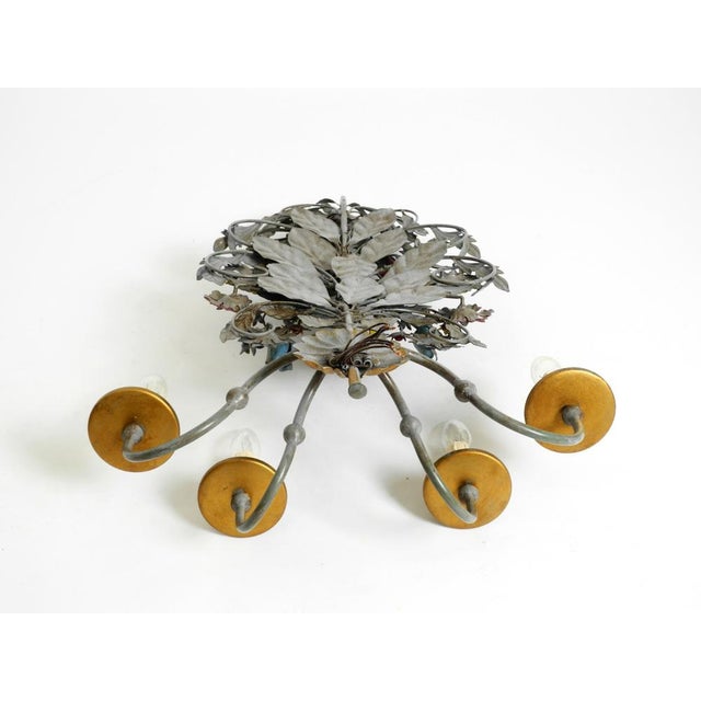 Vintage Hand-Painted and Gilded Metal Wall Lamp by Hans Möller, 1960s For Sale - Image 14 of 18