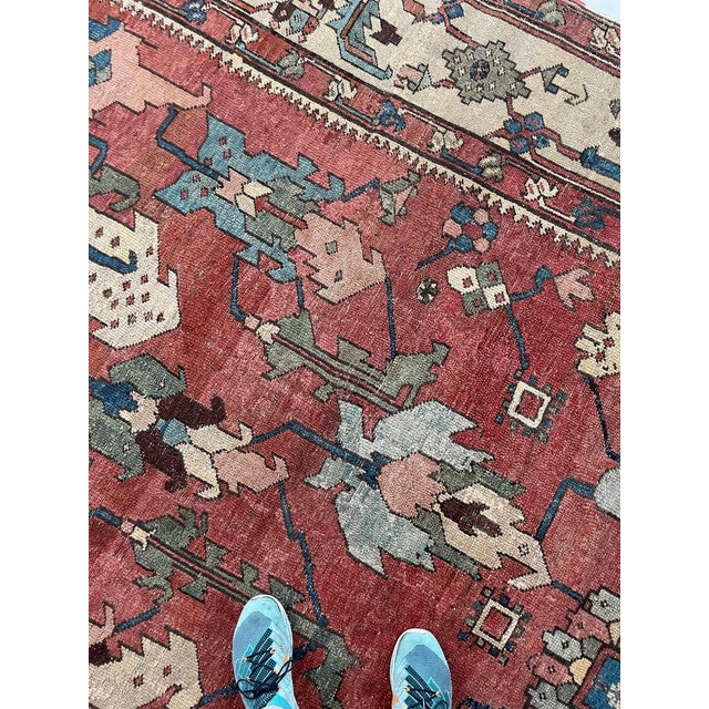 C. 1880's ANCIENT ANTIQUE SERAPI Narrow GEM Rug 8.10 x 15.1 For Sale - Image 10 of 16