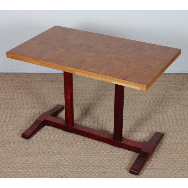 Rectangular Dining Table with Upright Wooden Top, 1980 For Sale - Image 6 of 8