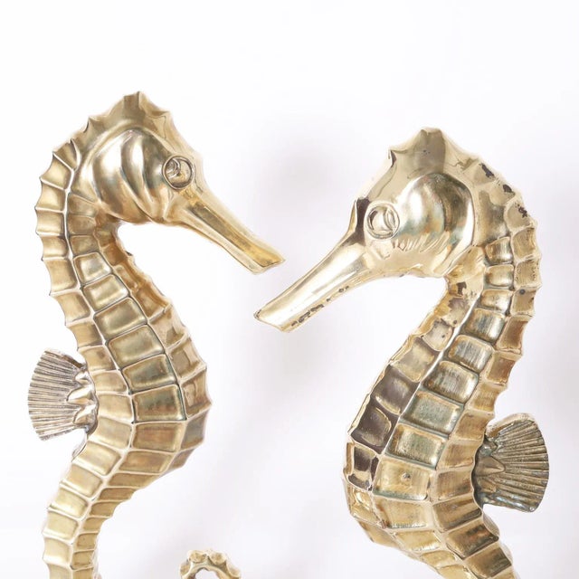Late 20th Century Midcentury Brass Seahorse Sculpture For Sale - Image 5 of 7