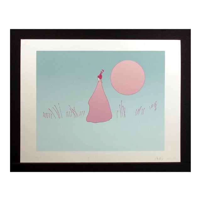 Peter Max "Walking in the Garden" Hand Signed Art Serigraph 1979 For Sale