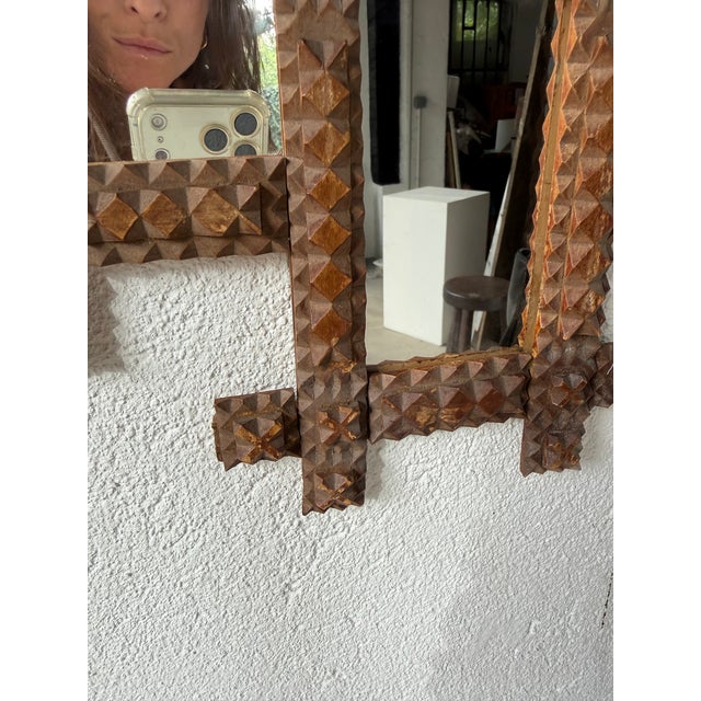Tramp Art Mirror Frames, 1890s, Set of 2 For Sale - Image 18 of 18