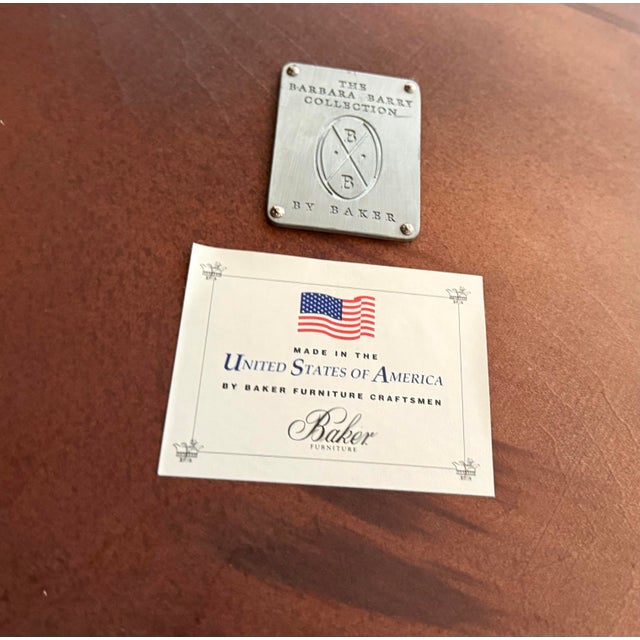 Contemporary Barbara Barry for Baker Furniture Round Pedestal Dining Table 69"w For Sale - Image 3 of 11