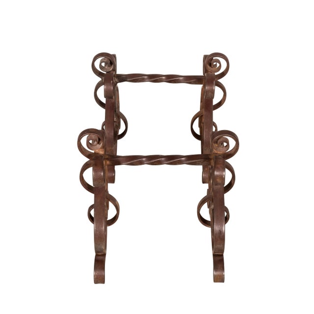 Wrought Iron Fire Tool Rests - A Pair For Sale - Image 4 of 10