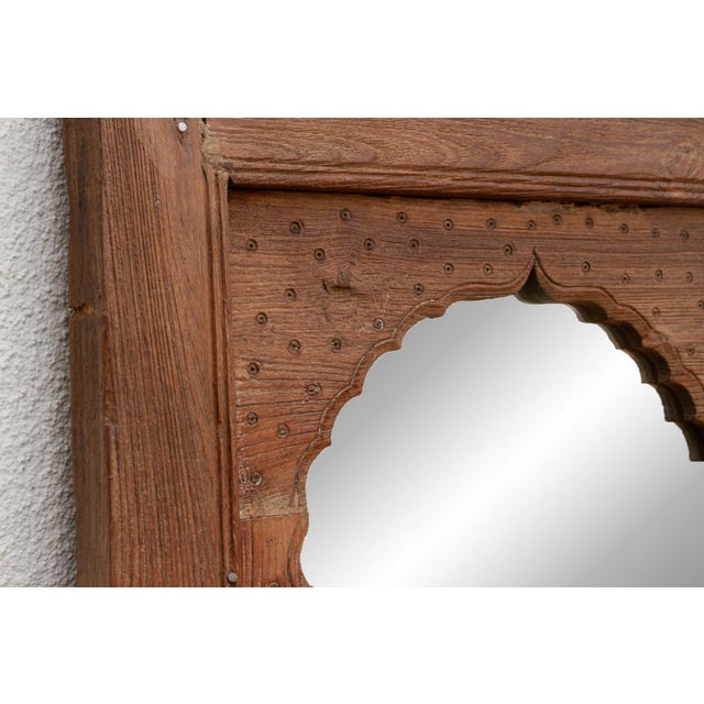 Early 1800's Double Arch Tall Haveli Mirror For Sale - Image 4 of 7
