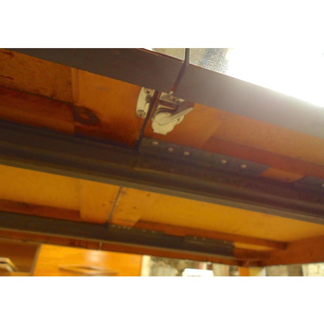 Metal Mid 20th Century 'Cityscape' Attributed to Paul Evans Dining Table With Leaf For Sale - Image 7 of 7