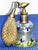 Hand decorated and gilded brass 1920s perfume atomizer with squeeze bulb on a frosted glass bottle-what a decoration to...