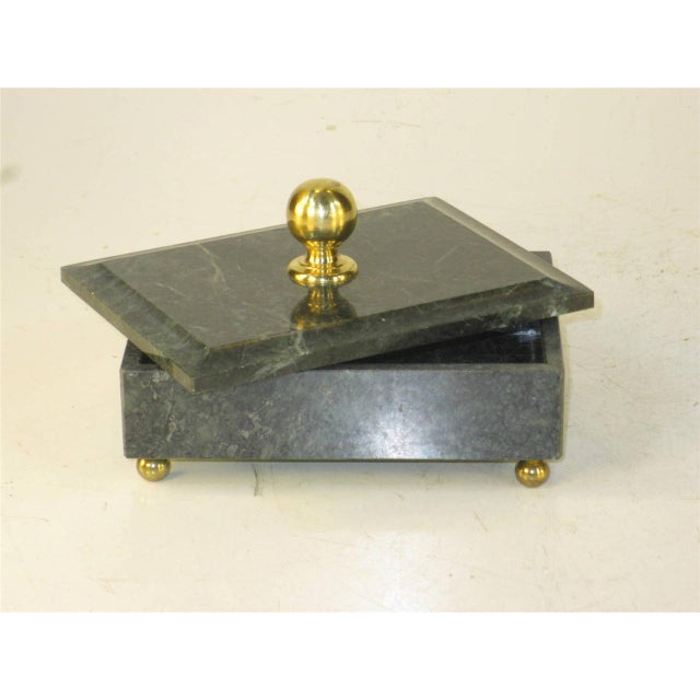 Trinket Jewelry Kye Ring Box Vintage Green Marble For Sale - Image 6 of 12