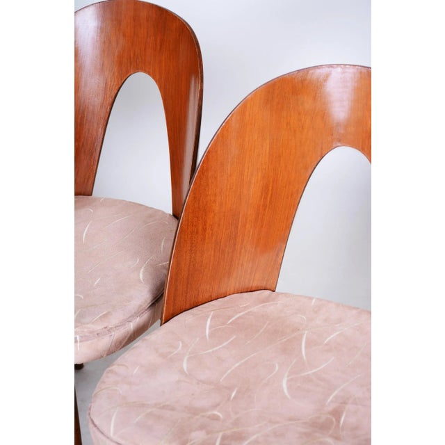 Czech Brown and Beige Chairs by Antonín Šuman, 1950s, Set of 4 For Sale - Image 6 of 8