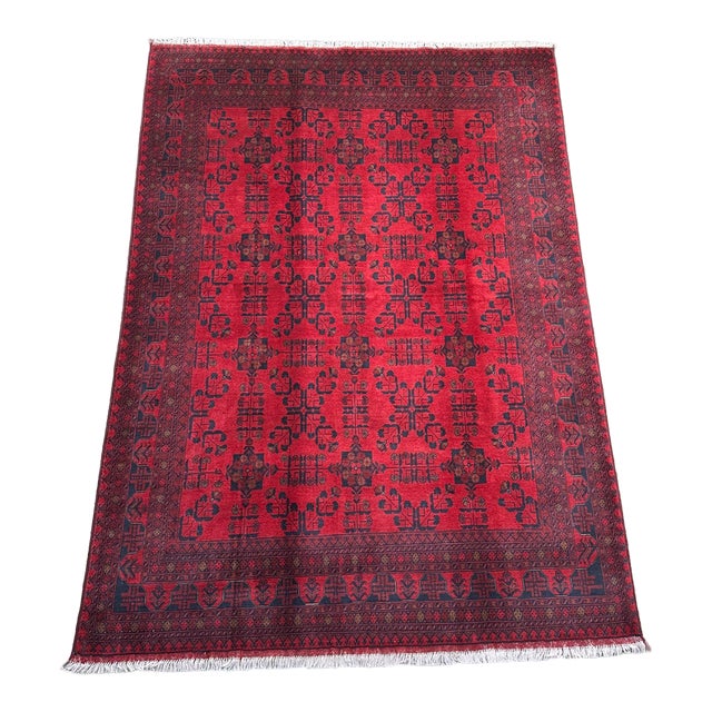 Afghan Hand Knotted Turkomen Khal Mohammadi Rug For Sale