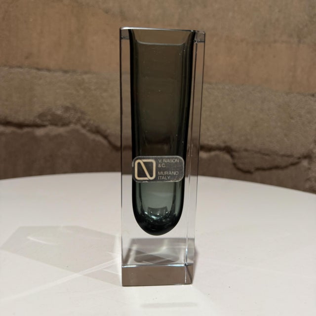 1960s Vincenzo Nason & Cie Murano, Italy Mid-Century Modern Sommerso Art Glass Vase For Sale - Image 5 of 9