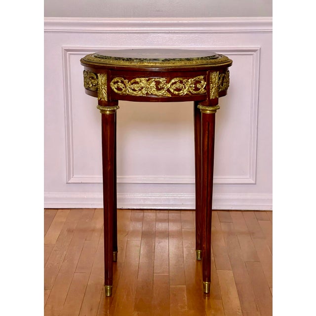 19th Century French Louis XVI Style Gueridon Side Table With Marble Top and Ormolu For Sale - Image 9 of 11