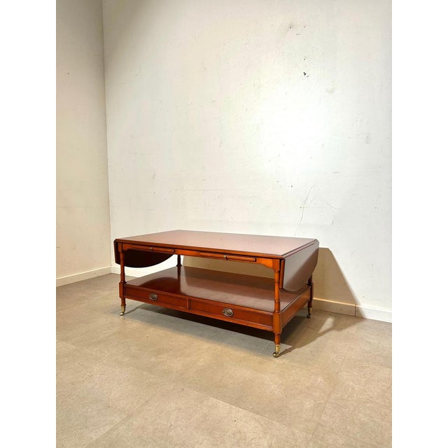 Vintage Wooden Coffee Table with Drop Leaves For Sale - Image 5 of 5