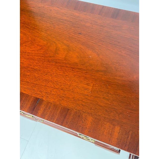 Late 20th Century Baker Furniture Chippendale Style Mahogany 3-Drawer Nightstands - A Pair For Sale - Image 17 of 18