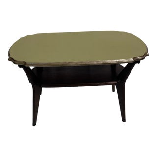 Small Two Tier Coffee Table With Sage Painted Top For Sale