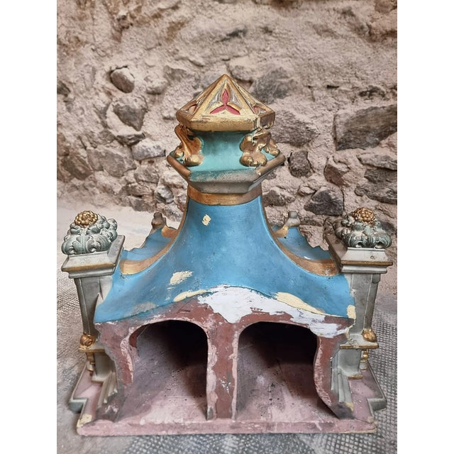Neo-Gothic Architectural Church Elements in Polychrome Terracotta, France, 19th Century, Set of 2 For Sale - Image 5 of 18