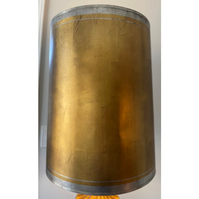 Monumental Gilt Urn Table Lamp with Cylindrical Shade Make a statement with this striking, oversized gilt urn table lamp...