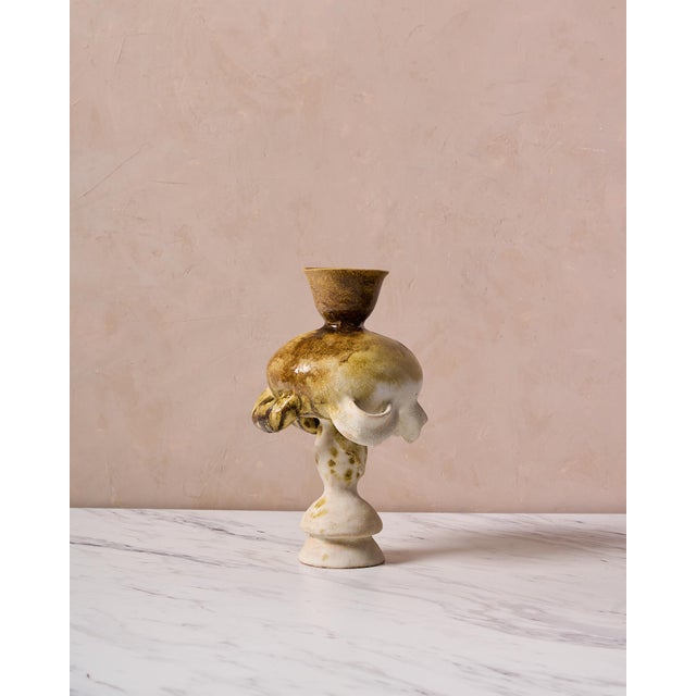 Handmade Mediterranean "Fig Vase 3" Glazed Stoneware by Canoa Lab for TRNK From Deriva Y Trampa Series For Sale - Image 4 of 11