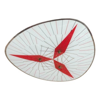 Mid-Century Modern Triangle Glass and Brass Ceiling Light, 1960s For Sale