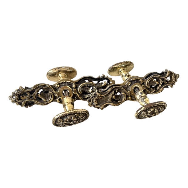 Antique French Gold Pair of Brass Door Hardware For Sale