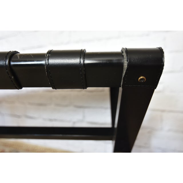 Black Leather Strapped XBase Director's Bench Chairish