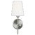 The Baker one light wall sconce in brushed nickel offers shadow-free lighting in your powder room, spa, or master bath...