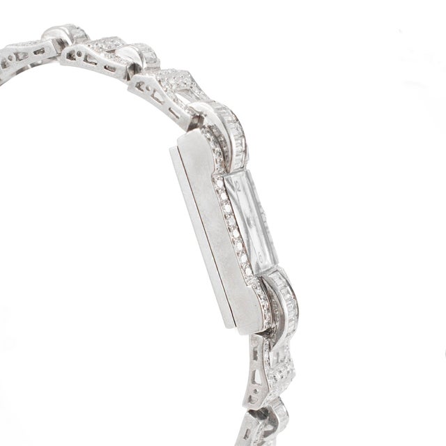 Modern Ladies Vintage Antique Art Deco Blancpain 10mm 7.40ctw Diamond Manual Watch For Sale - Image 3 of 10