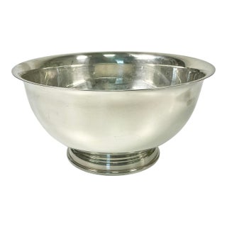 1970s Vintage Hollywood Regency Chippendale Watson Silverplate Revere 6.5” Footed Serving Bowl For Sale