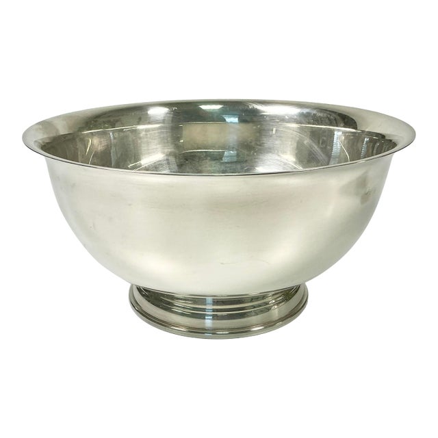 1970s Vintage Hollywood Regency Chippendale Watson Silverplate Revere 6.5” Footed Serving Bowl For Sale