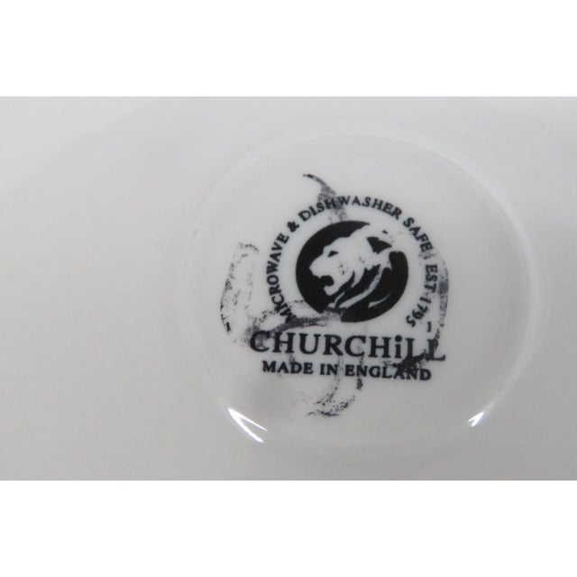 Late 20th Century Late 20th Century Churchill the Brook Blue White Dessert Plates Saucers 2pc Fine China Pair 4803b For Sale - Image 5 of 14