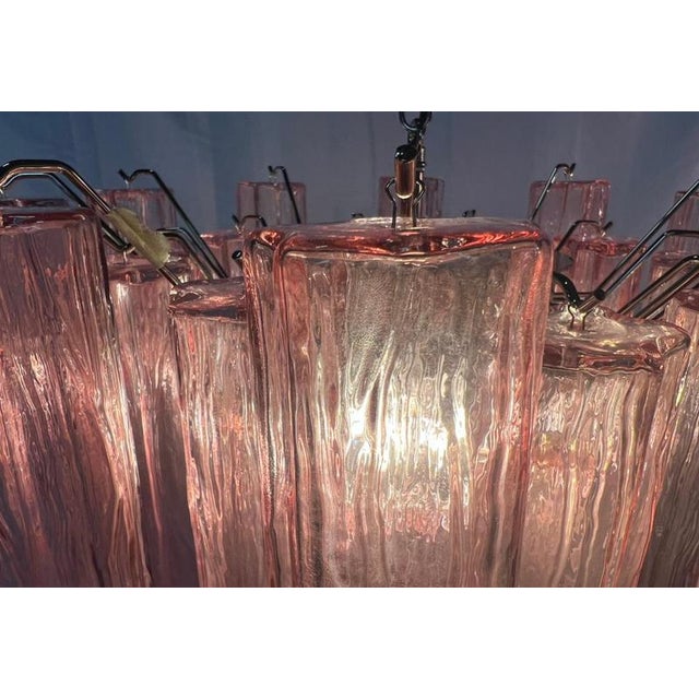 Pink Glass Tube Chandelier, Murano, 1970s For Sale - Image 16 of 18