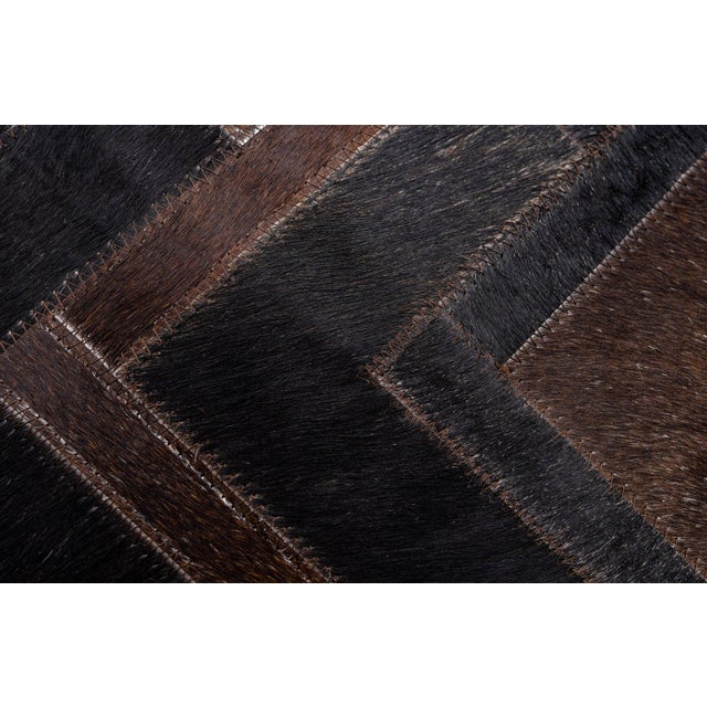 Textile Canvello Set of 2 Genuine Cowhide Leather Decorative Throw Pillows With Feather Down Insert Included For Sale - Image 7 of 8