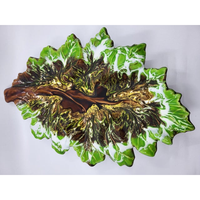 French Green Ceramic Bowl from Vallauris, 1970s For Sale - Image 3 of 12