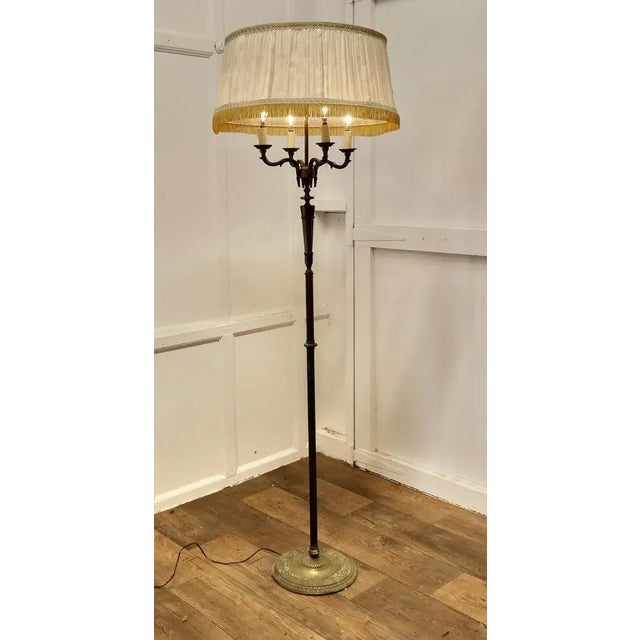 Rococo Gilt Brass 4 Branch Floor Lamp, 1890s For Sale - Image 9 of 11