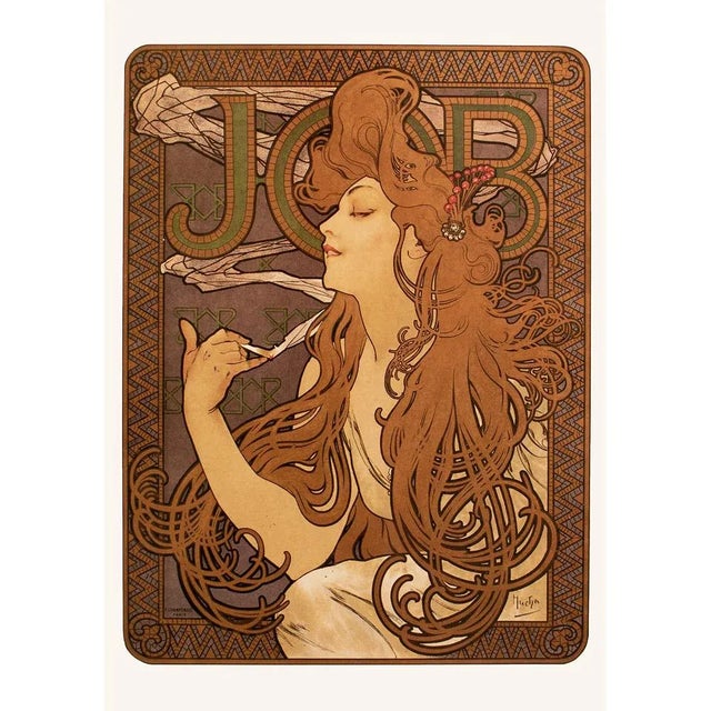 Paper 1993 After Alphonse Mucha Large Poster for "Job" Cigarette Papers, First German Edition For Sale - Image 7 of 8