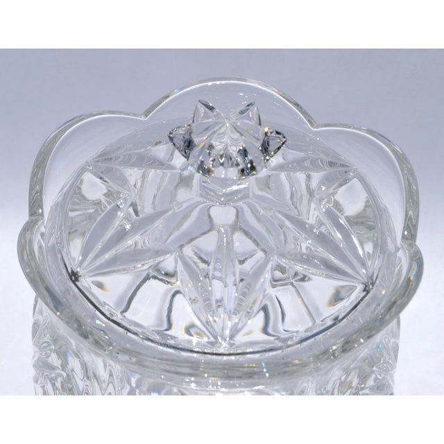 Mid 20th Century Waterford Style Boho Chic Heavy Crystal Bonbonniere Cookie Jar Bowl For Sale In Miami - Image 6 of 15