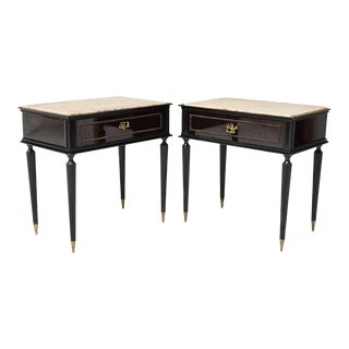 Maison Jansen Mid Century Empire Style Nightstand Side Tables - a Pair For Sale