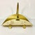 Metal Mid-Century Federal Arts & Crafts Old Gold Matte Finish Firewood Holder With Paw Feet. For Sale - Image 7 of 11