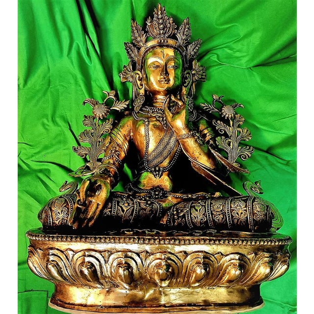 Tibetan Buddha Sculpture, 18th-Century, Bronze For Sale - Image 9 of 18