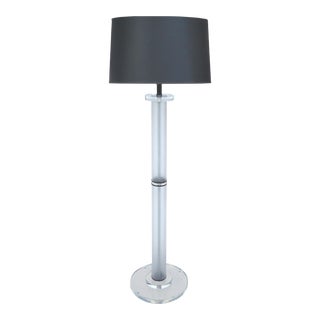 Frosted & Clear Lucite Floor Lamp For Sale