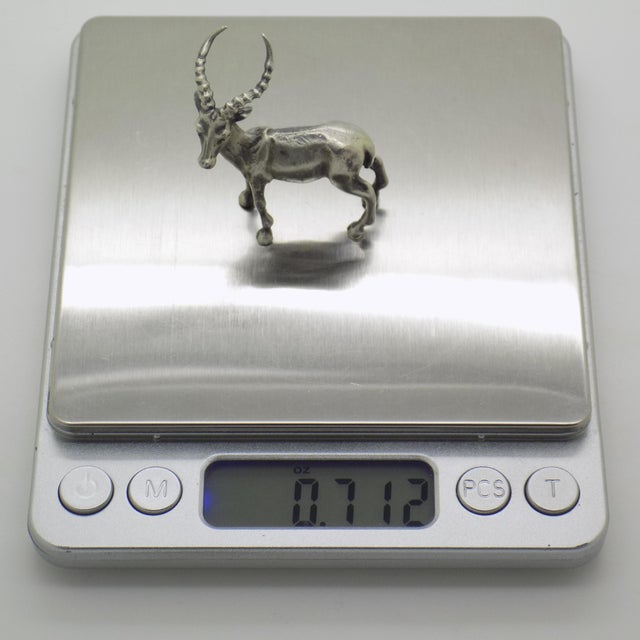 Vintage Italian Handmade Genuine Silver Ibex Animal Figurine Sculpture Miniature For Sale - Image 9 of 10