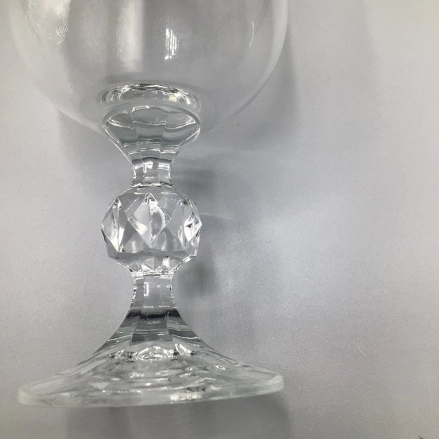 Transparent Bohemian Cut Crystal Ball Stem Goblets-Set of 4 For Sale - Image 8 of 13