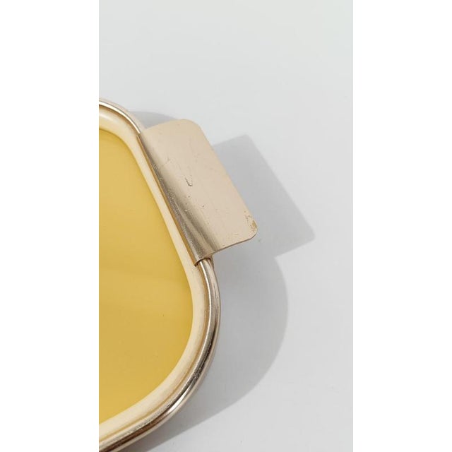 Mid 20th Century Italian Tray in Gilt Aluminum and Butter Yellow Glass, 1960s For Sale - Image 13 of 18