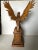 Wood Arts & Crafts Era Carved Eagle Sculpture With Inset Clock For Sale - Image 7 of 10
