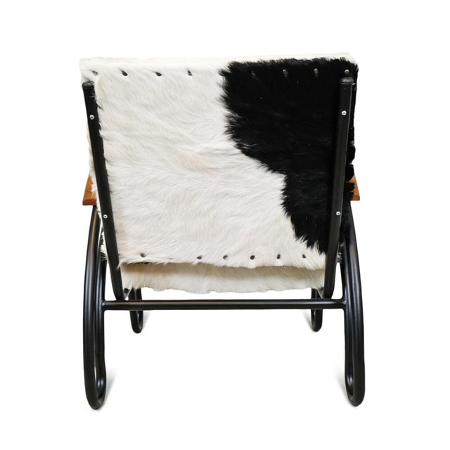 Deco Rustic Black & White Cowhide Chair For Sale In Los Angeles - Image 6 of 6